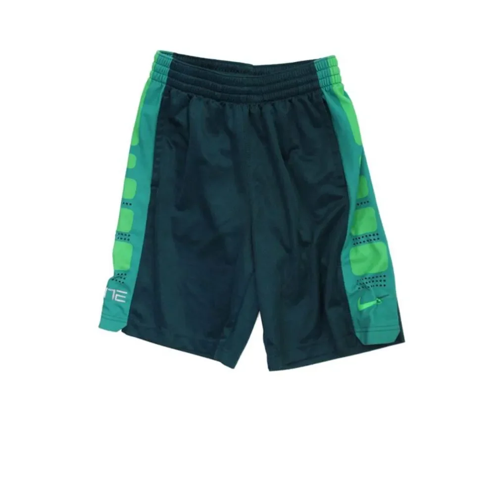 Nike Childrens Boys Basketball Shorts Blue Green Size Medium